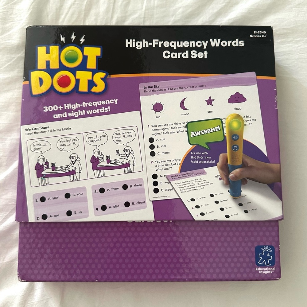 Hot Dots High-Frequency Words Card Set & Pen